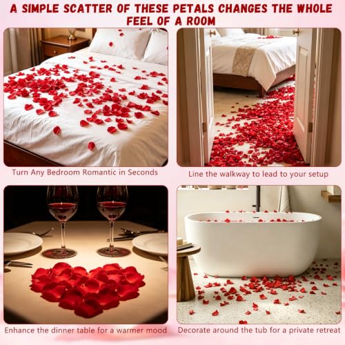 3000 Red Rose Petals - Premium Non-Woven Fabric for Weddings & Decor