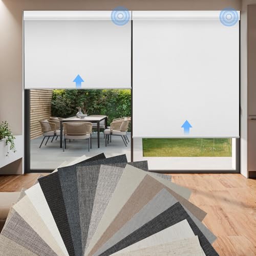Canisteo Motorized Blackout Roller Shades with Remote Control