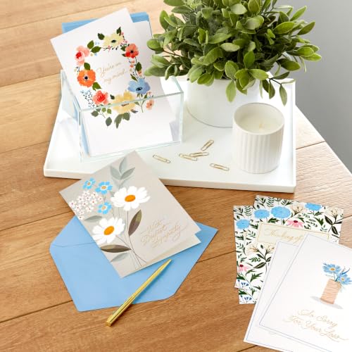 Hallmark Sympathy Cards Assorted Pack - 16 Floral Designs