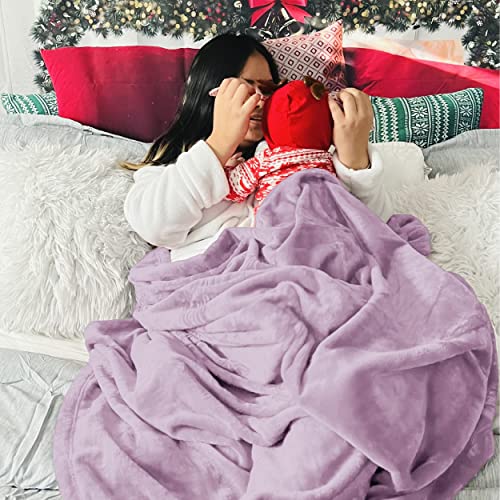 Bedsure Light Purple Throw Blanket - 50" x 60" Cozy Microfiber