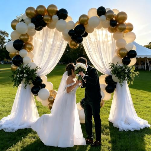 Black, Gold & White Balloons - 60PCS 12 Inch Confetti Set for Parties