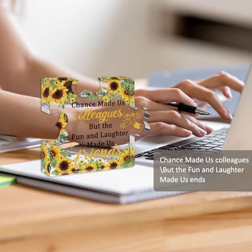 Acrylic Coworker Appreciation Desk Sign with Sunflower Design