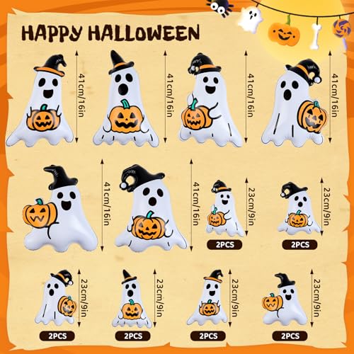 18-Piece Halloween Inflatable Ghost Balloons PVC Yard and Party Decor