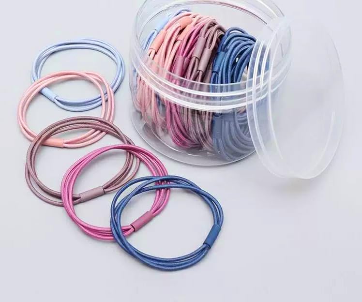QSYW Thick Hair Elastic Ties 24-Piece Mixed Color Soft Hair Bands