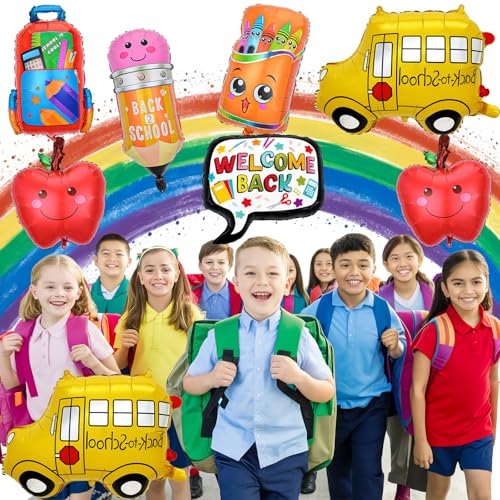 Back to School Balloons Kit - 8Pcs Foil Balloons Style-1 for First Day Celebrations