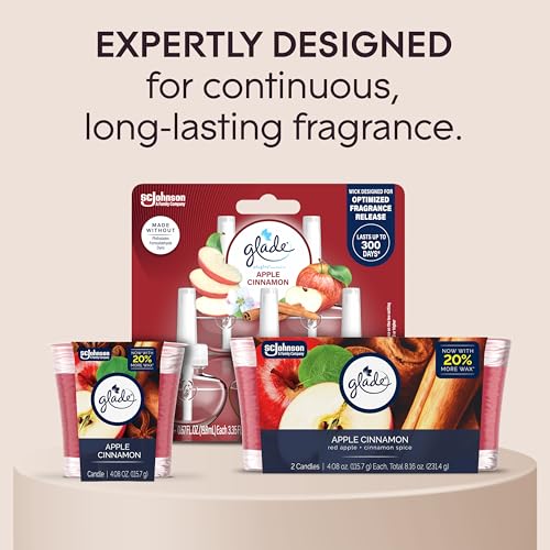 Glade Apple Cinnamon Scented Candle Jar - 4.08 Oz, 3 Count
