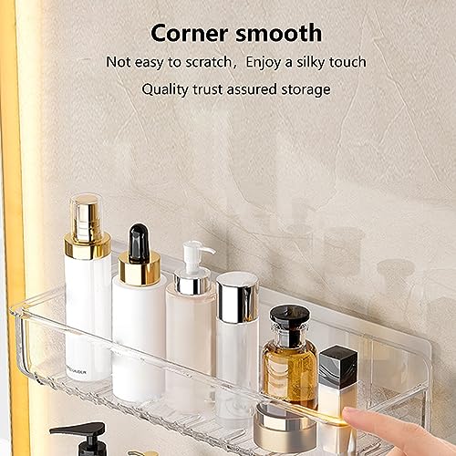 Pilarmuture Transparent Acrylic Shower Caddy - Wall Mounted Floating Shelf