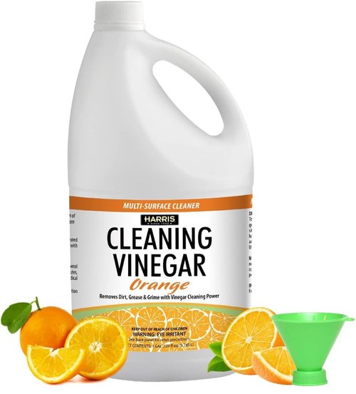 Harris Multi-Purpose Vinegar Household Surface Cleaner, Orange Scent, 128oz, Easy Pour Funnel Included