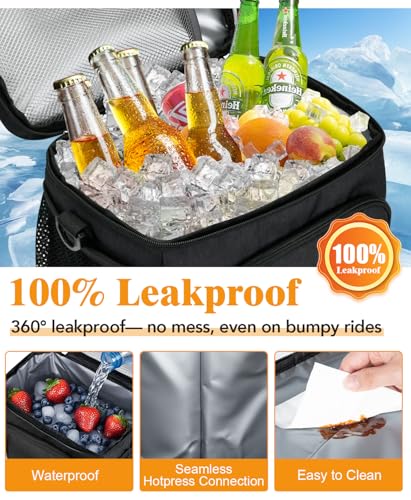 Insulated Lunch Bag for Men & Women - 9L Leakproof Soft Cooler Tote