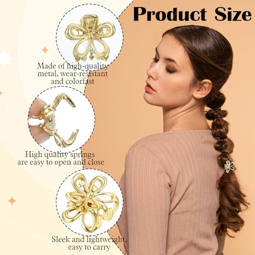 Bremorou Mini Metal Flower Hair Claws 20 Pcs Small Gold and Silver Hair Clips