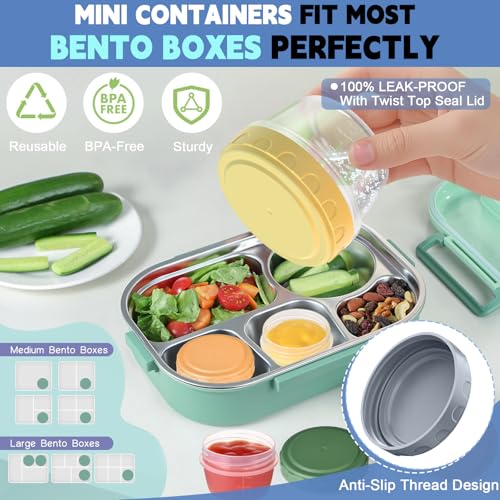Yomarket 6pcs 2oz Leak-proof Salad Dressing Containers with Lids
