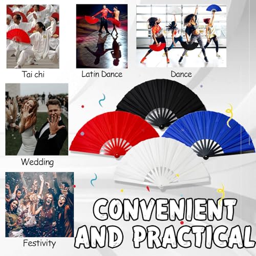 Blue 13-Inch Folding Fan for Line Dancing & Performances