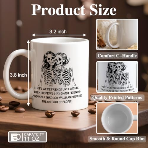 I Hope We're Friends Halloween Ceramic Mug - Black & White BFF Gift