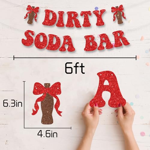 Dirty Soda Bar Banner Sign for Teen Parties - 6ft Glitter Decor
