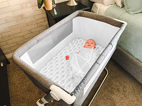 BaeBae Goods Bassinet Fitted Sheets - 4 Pack Soft Jersey Knit Bedding