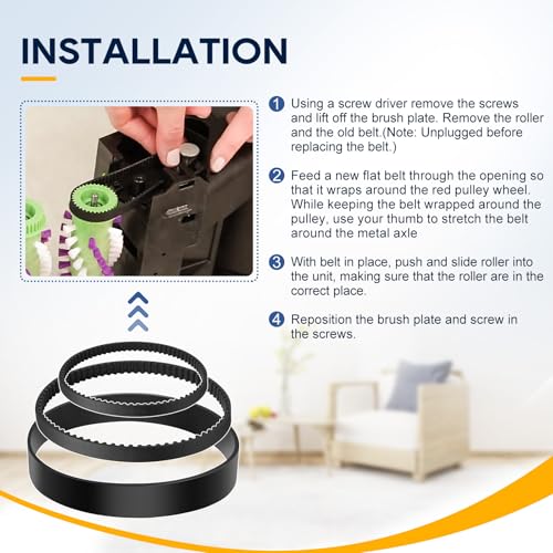 KeeTidy Replacement Belt Set for Bissell ProHeat 2X Revolution (1611129 & 1611130)