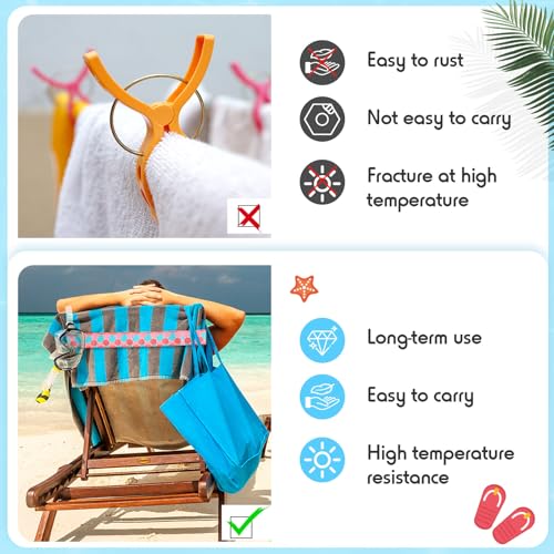 Boao 8 Pcs Elastic Towel Bands for Beach Chairs Sea Turtle Style - Cruise & Beach Essentials