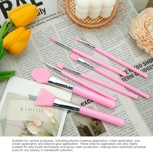 7-Piece Silicone Brush Applicator Set for Face Masks and Resin Crafting