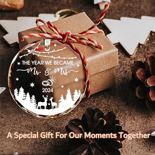 First Christmas Married Ornament 2024 - Mr and Mrs Keepsake