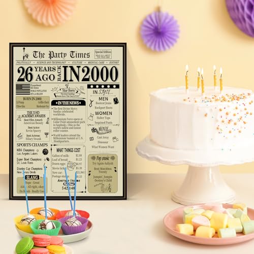 26th Birthday Card for Men & Women - Nostalgic Gift with Envelope