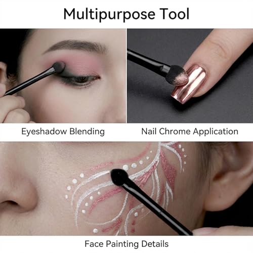 Xyembu 30 Pcs Disposable Dual-Sided Sponge Eyeshadow Brushes 4.7 Inch Black
