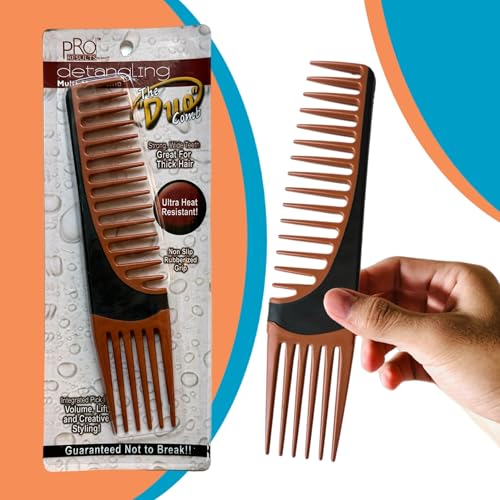 ALAZCO Duo Detangling & Hair Lifting Comb - Wide Tooth Styling Tool