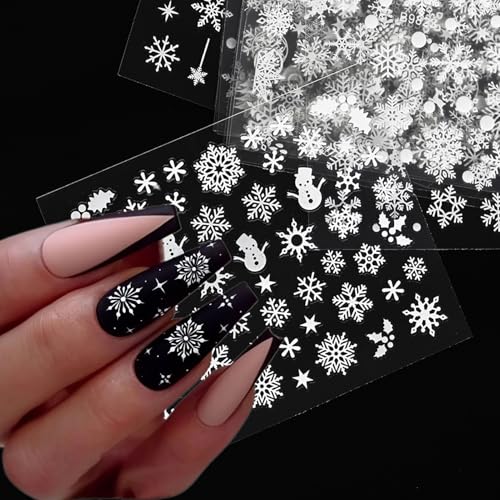 IDDFEVE 30 Sheets Christmas Nail Stickers Winter Snowflake Decals
