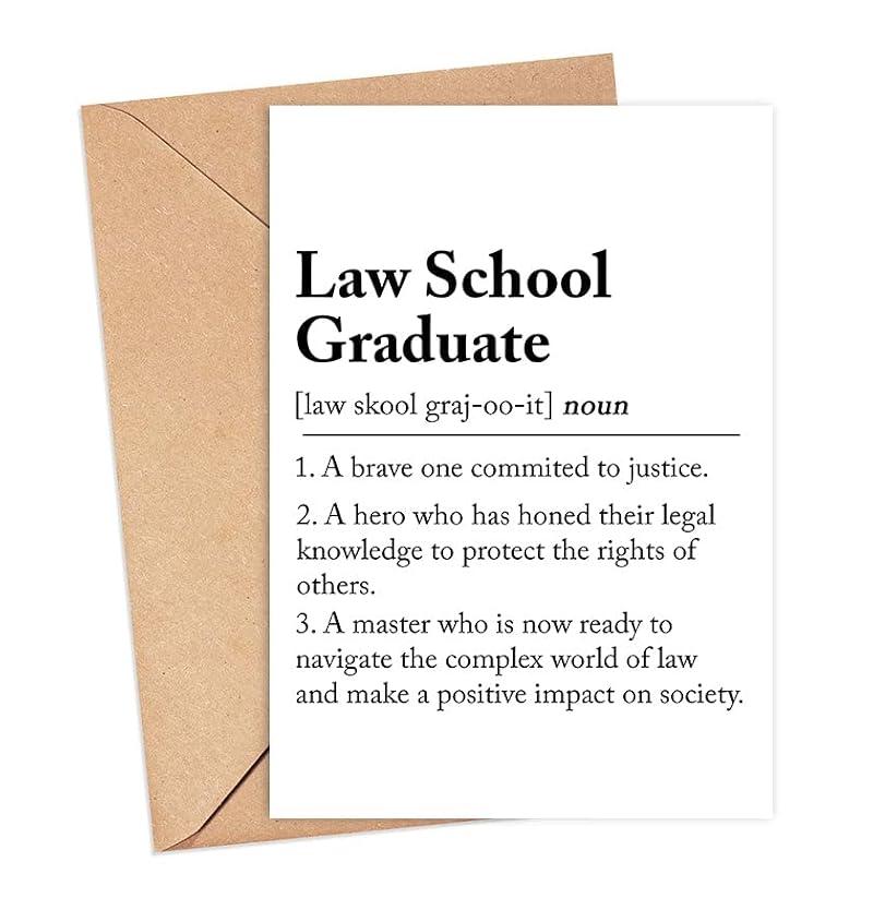Law School Graduation Card - 5x7 Greeting Card for Law Grad