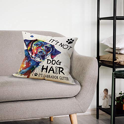 Labrador Retriever Pillow Cover 18x18 - Black Linen Cushion