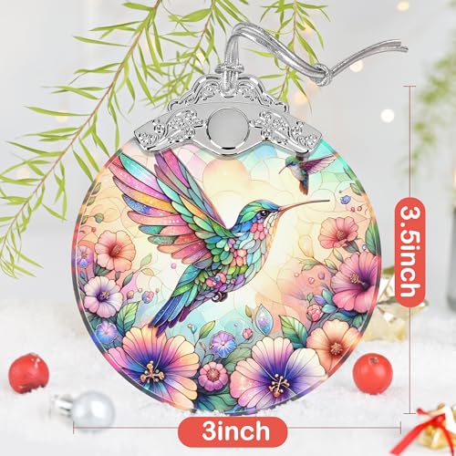 Hummingbird Stained Glass Ornament - Elegant Christmas Decor