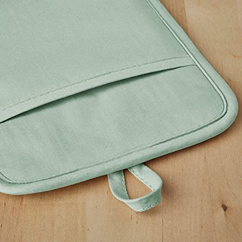 KitchenAid Ribbed Soft Silicone Pot Holder Set, 2-Pack, Pistachio Green, 7" x 9"