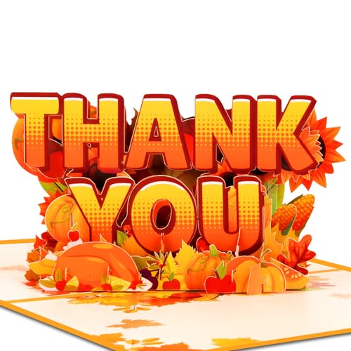 Thank You Pop Up Card with Pumpkins & Maple Leaves - 3D Design