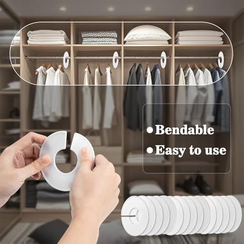 Sukh 30-Pack Baby Closet Dividers - White Plastic Organizers