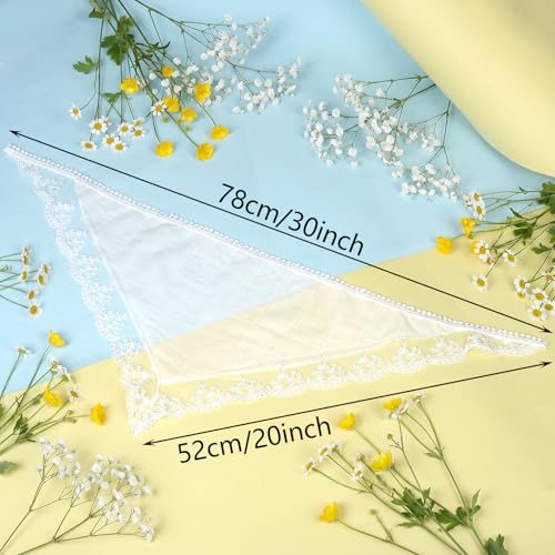 Sucrain Lace Hair Scarf Bandana for Women Adjustable Head Kerchief