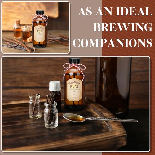 Suclain 2 Pack 8 oz Amber Glass Vanilla Extract Bottles Set