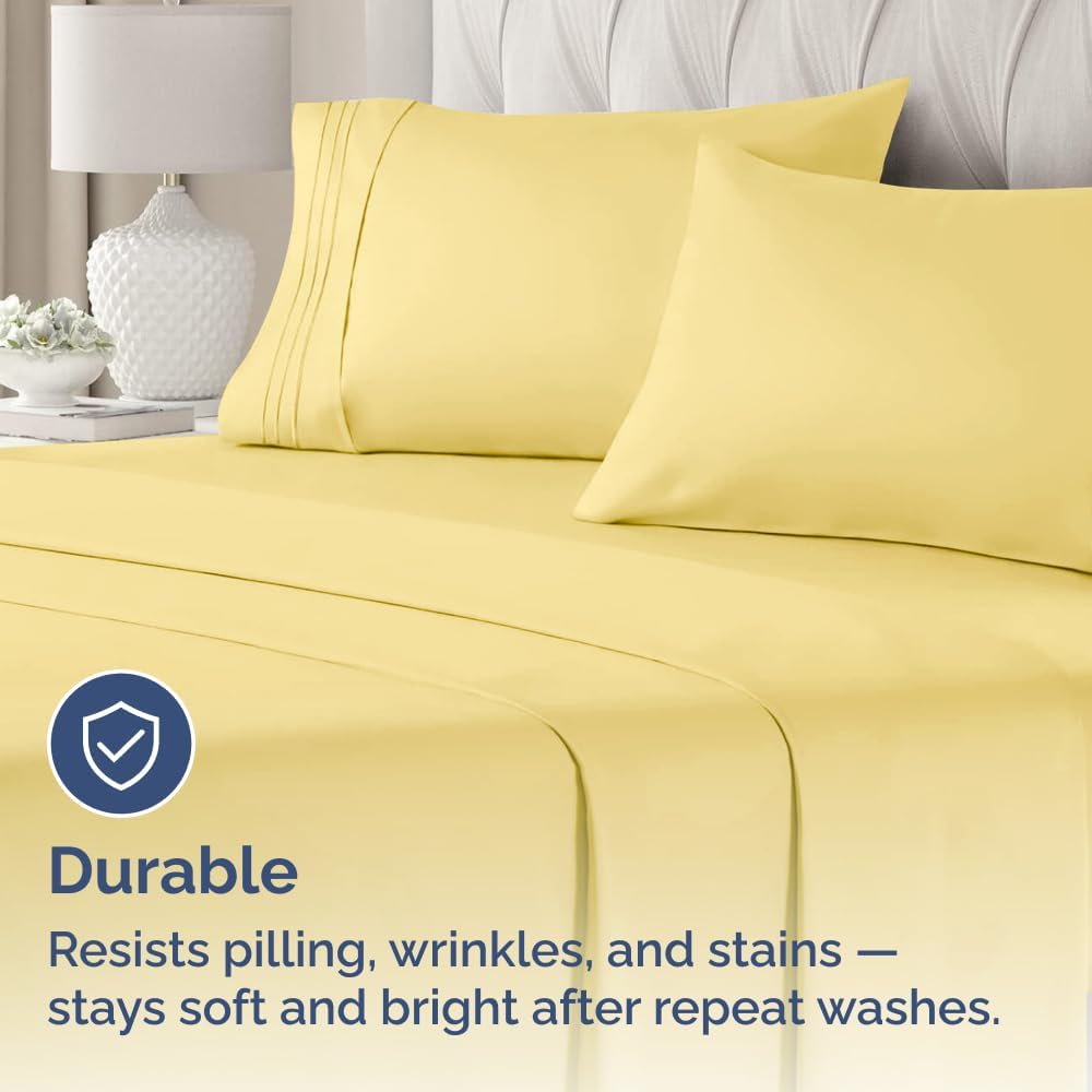 Skiennix Body Pillowcases Set of 2 | Soft 20x54 Long Pillow Covers for Side Sleepers - Comfy, Wrinkle-Free, Machine Washable - Yellow