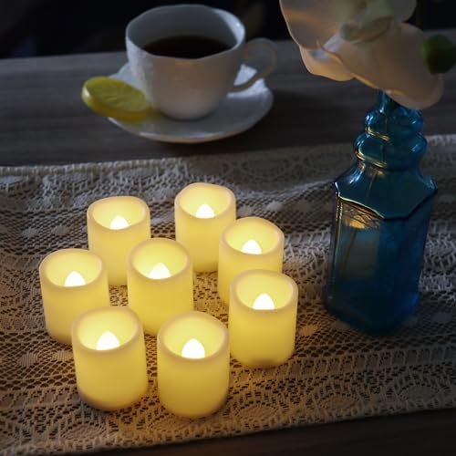 12-Pack Battery Operated Flameless LED Votive Candles - Warm White