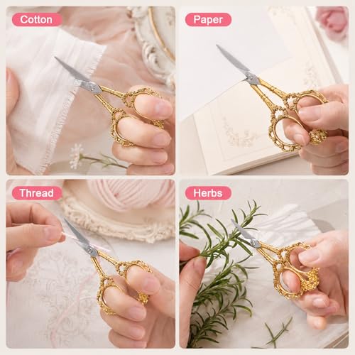 Viliqiou Vintage Stainless Steel Cuticle & Facial Hair Scissors