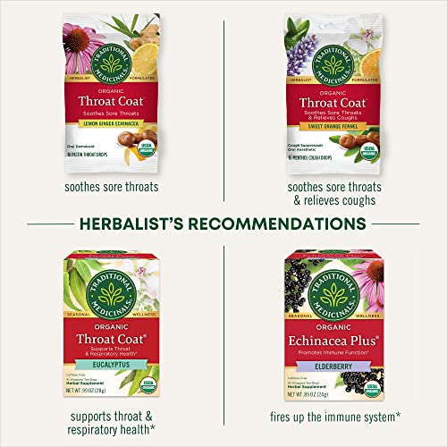 Traditional Medicinals Organic Throat Coat Lozenges Eucalyptus Mint, Pack of 1