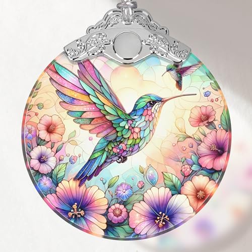 Hummingbird Stained Glass Ornament - Elegant Christmas Decor