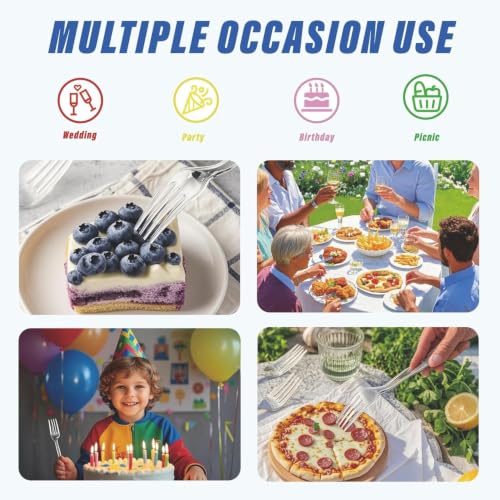 120-Piece Disposable Plastic Cutlery Set - Forks, Spoons, Knives, BPA-Free
