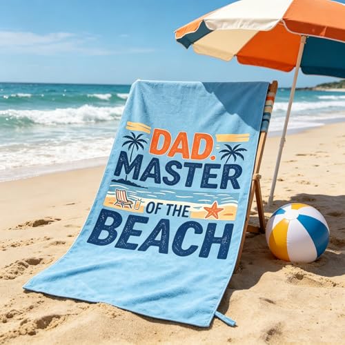 Funny Dad Beach Towel - Quick-Dry Microfiber Summer Vacation Gift