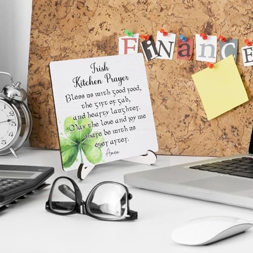 Irish Blessing Wooden Decor Sign, 5x5 Inch Kitchen Table Plaque