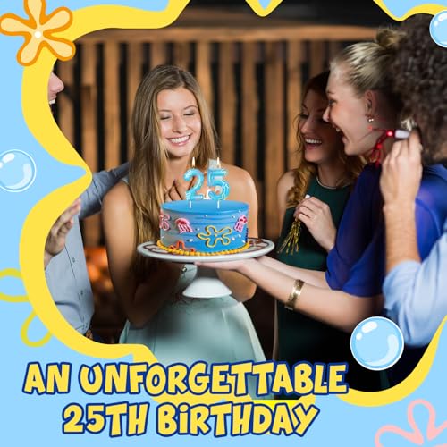 25th Birthday Candle - Sponge Cloud Design Cake Topper