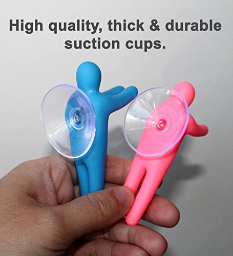 Funny People Toothbrush Holder & Multi-Use Suction Hooks, 4-Piece Set