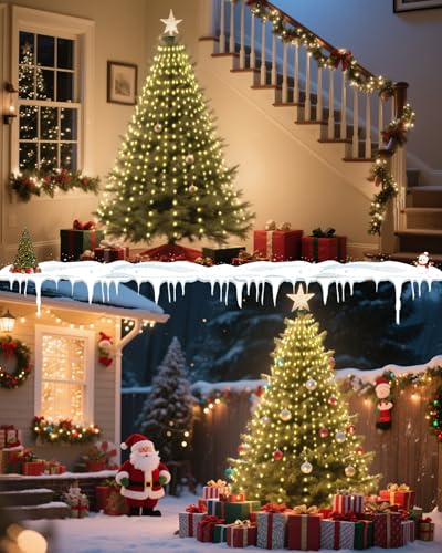 Warm White 400 LED Christmas Tree Lights with 8 Modes & Timer - Outdoor Holiday Decor