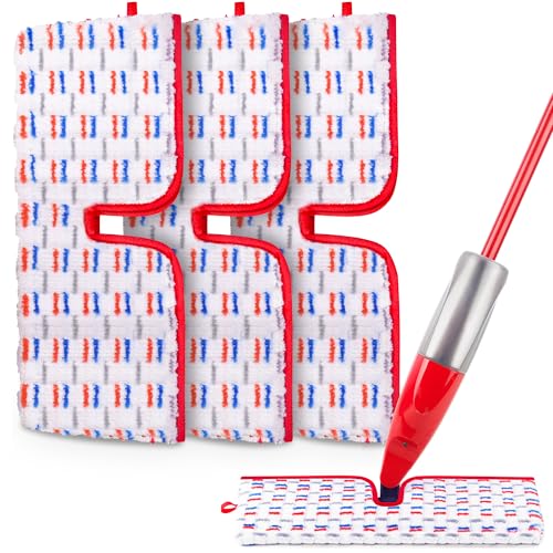 Microfiber Mop Pads for O-Cedar Promist MAX - 3 Pack Reusable Dual-Sided Cleaning Pads