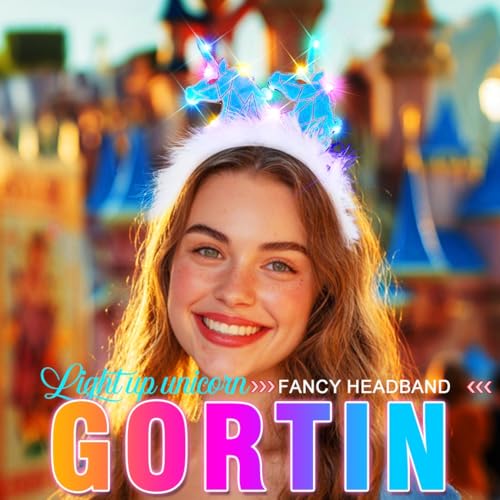 GORTIN LED Light Up Horse Horn Costume Headband Hair Accessory