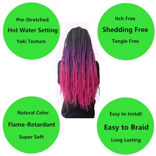 Pre-Stretched Braiding Hair 28 Inch Synthetic Fiber Natural Black 1-Pack