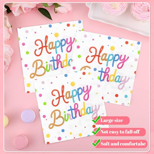 Happy Birthday Floral Paper Plates & Napkins Set - 50 Pcs